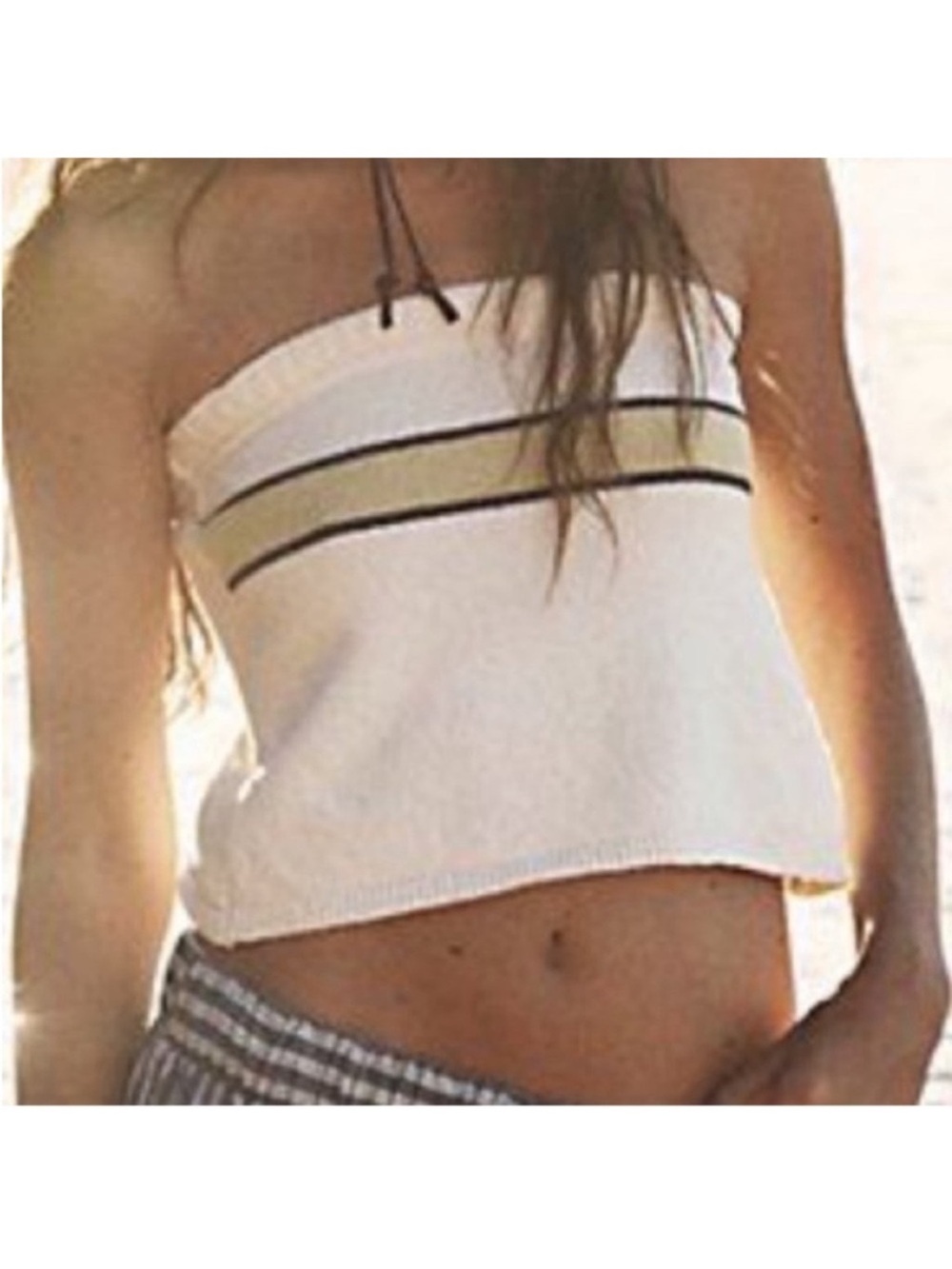 NWT Free People Beach Borderline Striped Knit Tube Top Size M